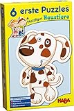 Haba 3902-6 Erste Puzzles, Haustiere, Puzzle mit 6 niedlichen Tiermotiven für Kinder ab 2 Jahren, mit Holzfigur zum freien Spiel